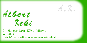 albert keki business card