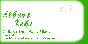 albert keki business card
